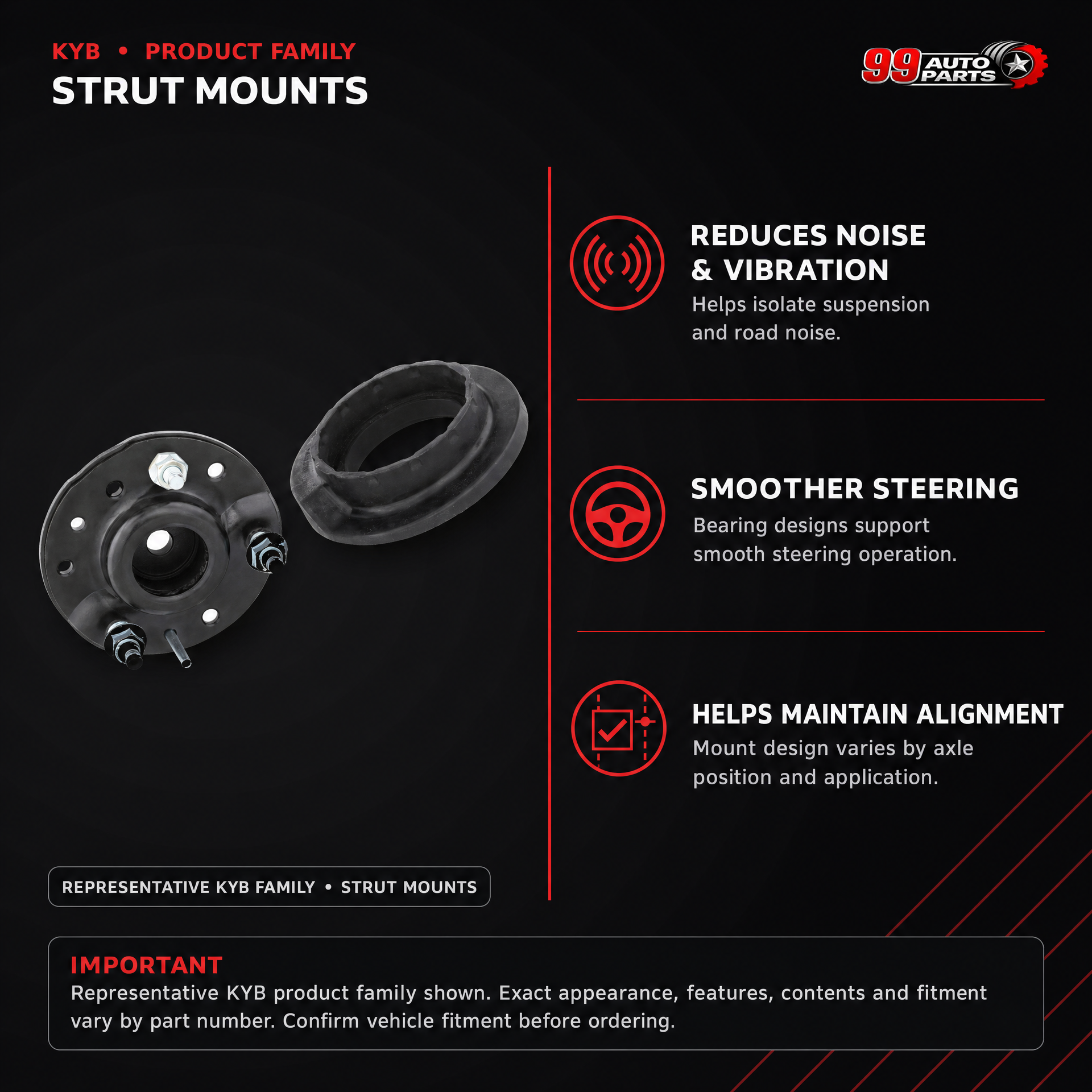 KYB SM5445 Front Strut Bushing