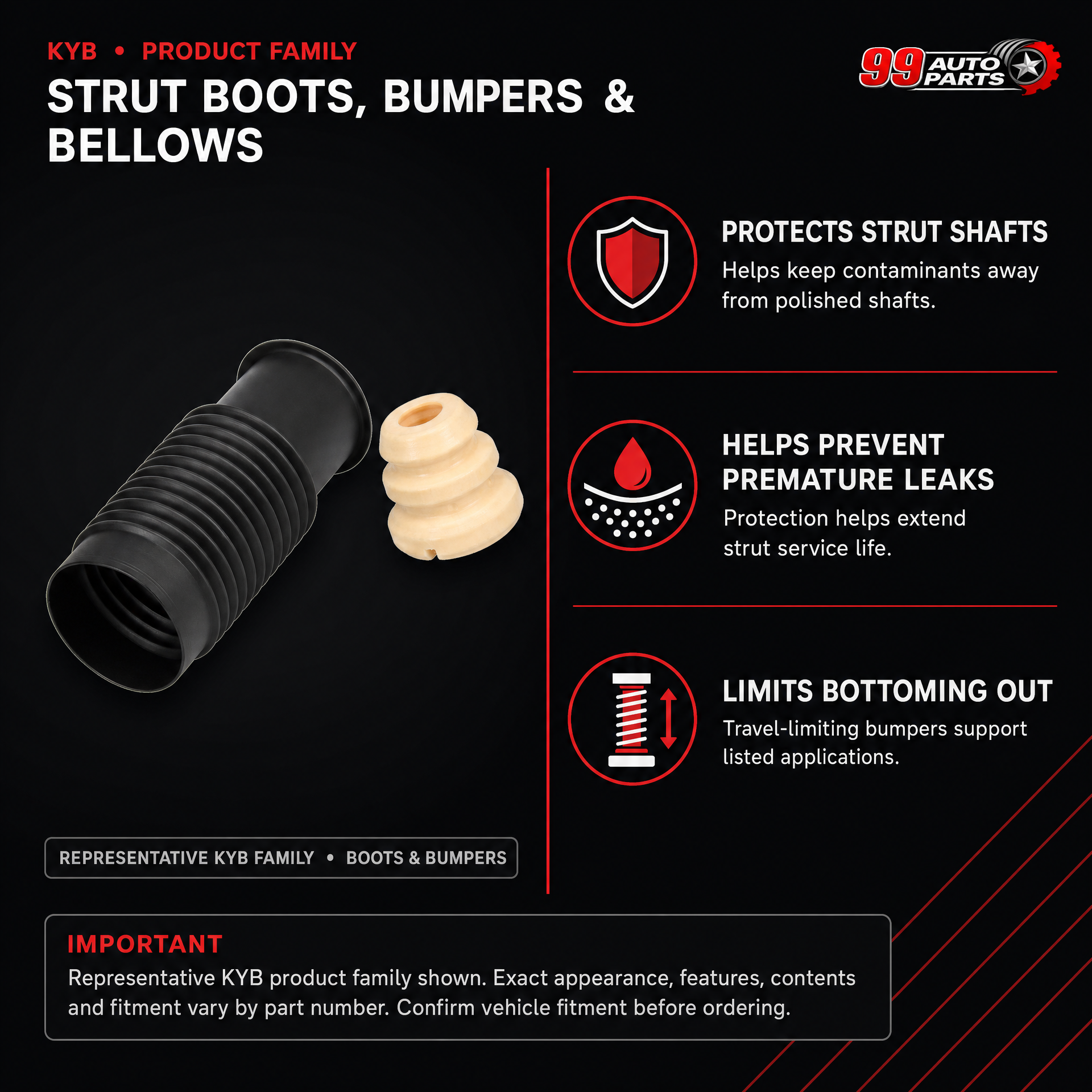 KYB SB132 Strut Bumper Bellow Or Bellows