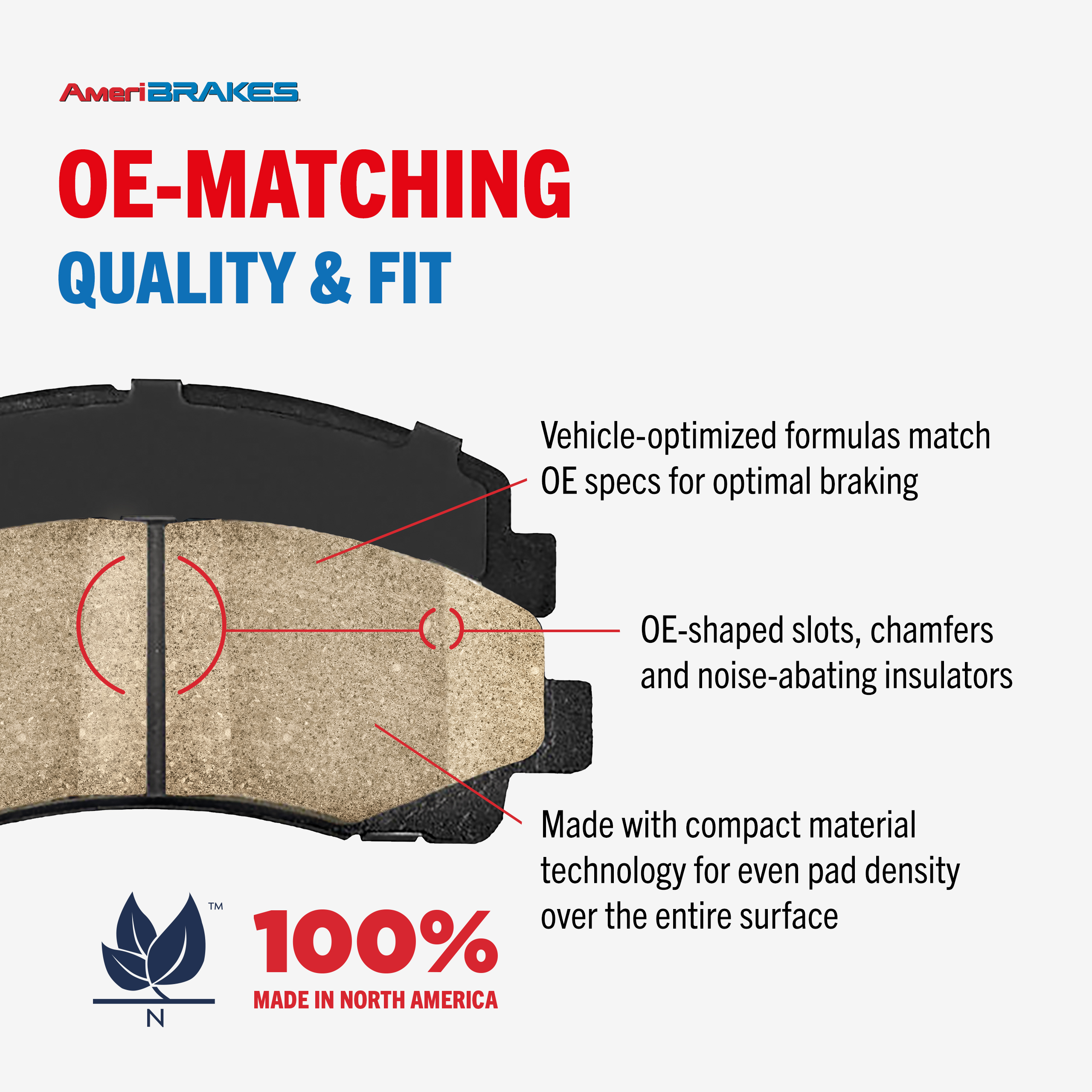 AmeriBRAKES - NWF-PTC1802 - Ceramic Brake Pads