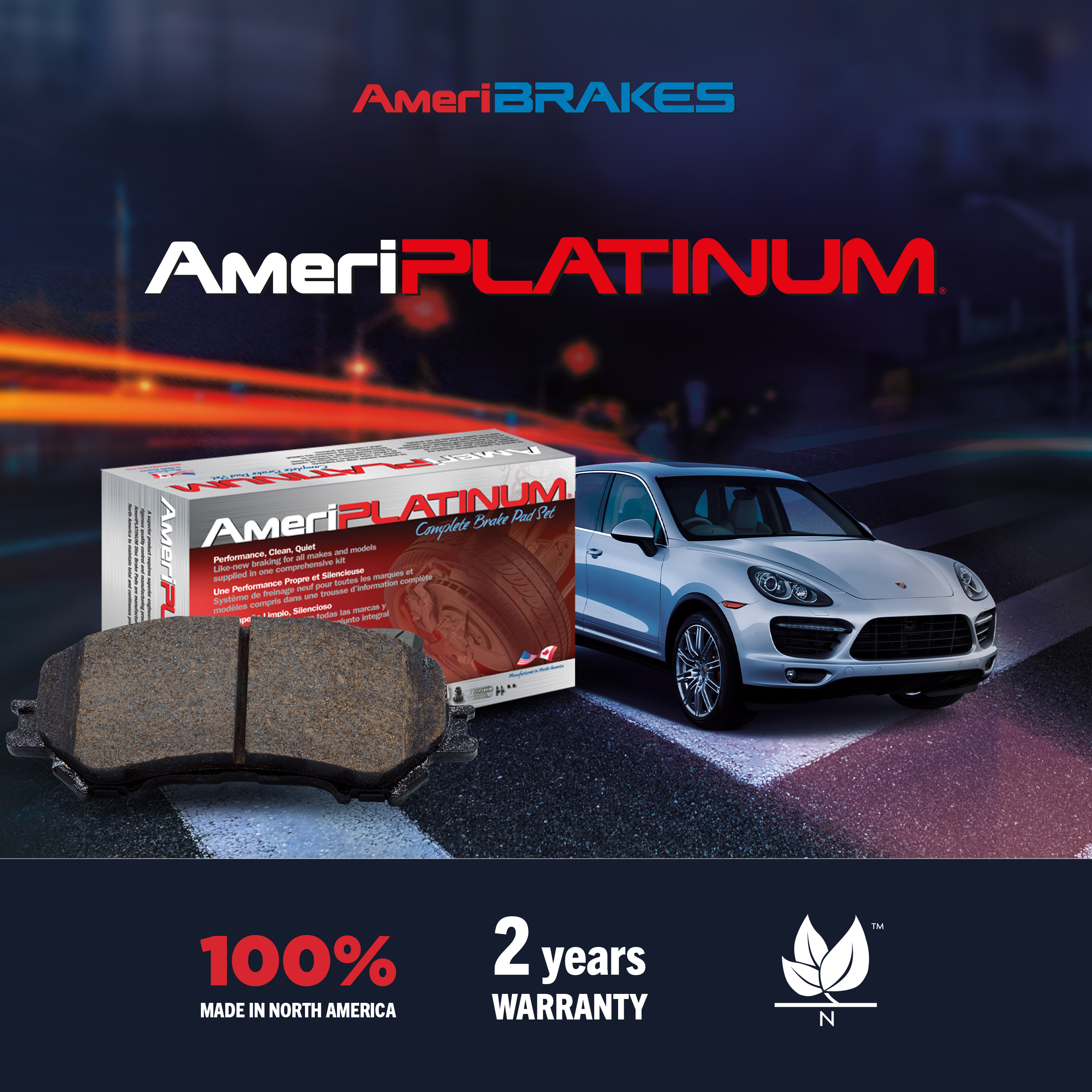AmeriBRAKES - NWF-PTM1050 - Semi-Metallic Brake Pads