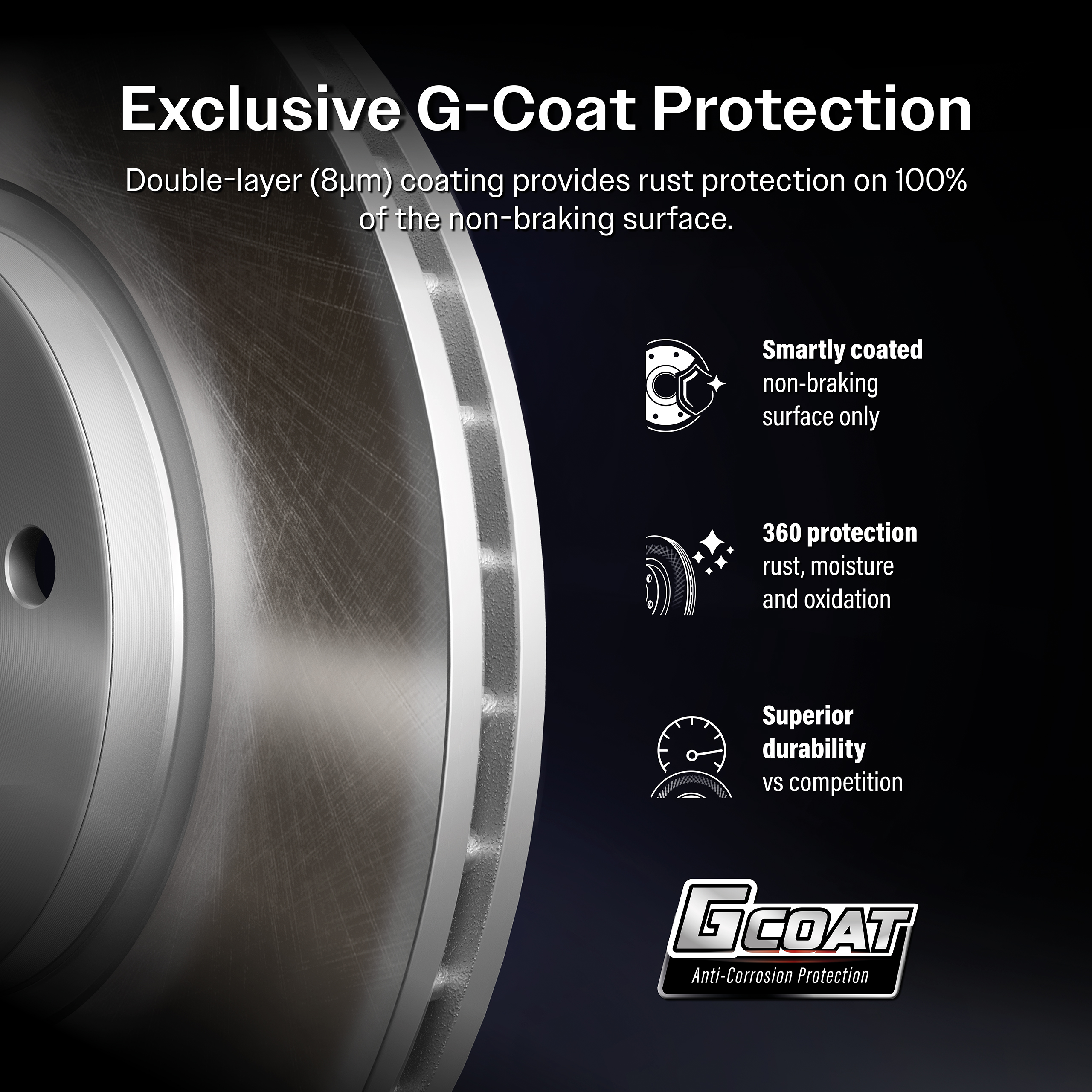 GENIUS - GCR-680313 - Coated Disc Brake Rotor