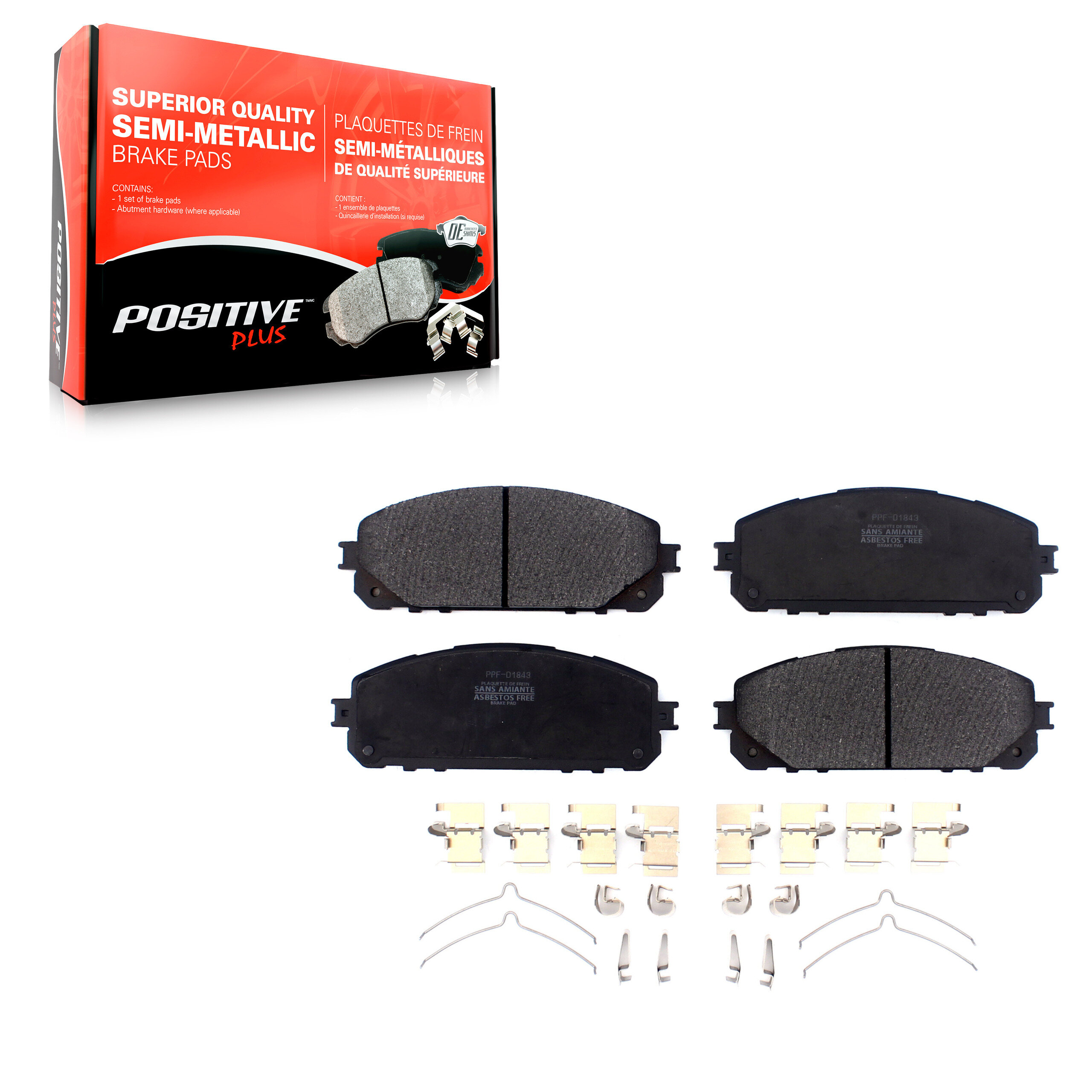 Positive Plus - PPF-D1843 - Semi-Metallic Brake Pads