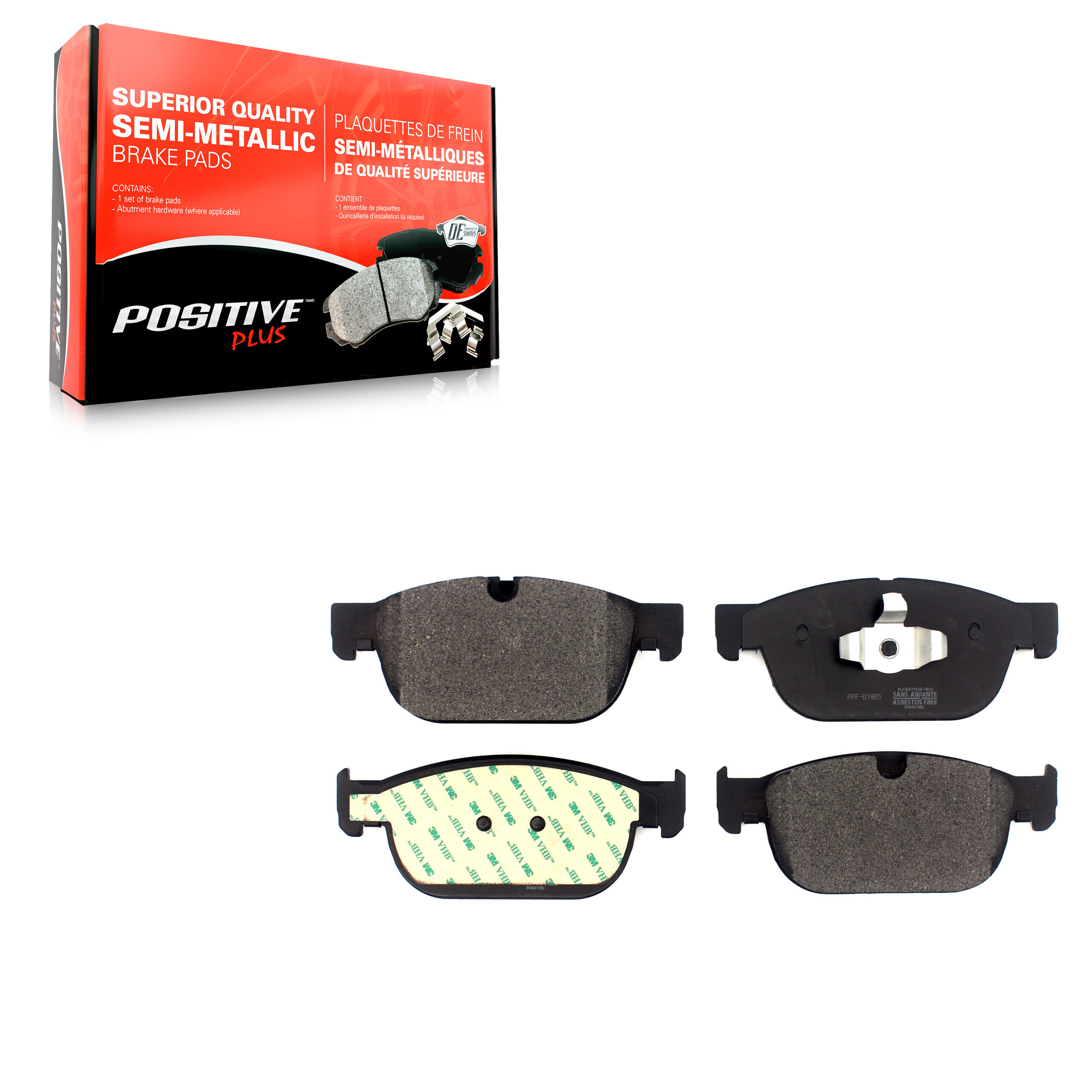 Positive Plus - PPF-D1865 - Semi-Metallic Brake Pads