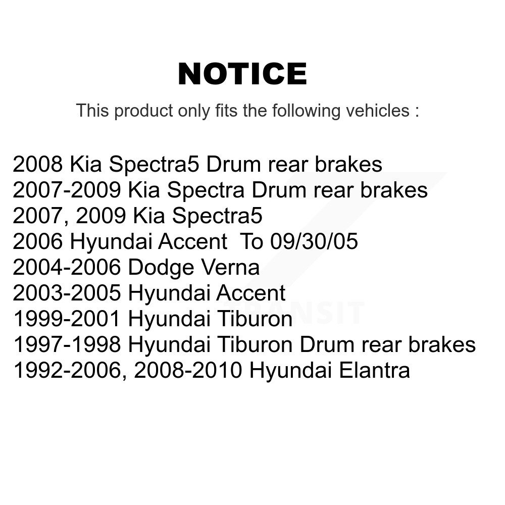 Top Quality - 13-H17358 - Drum Brake Hardware Kit