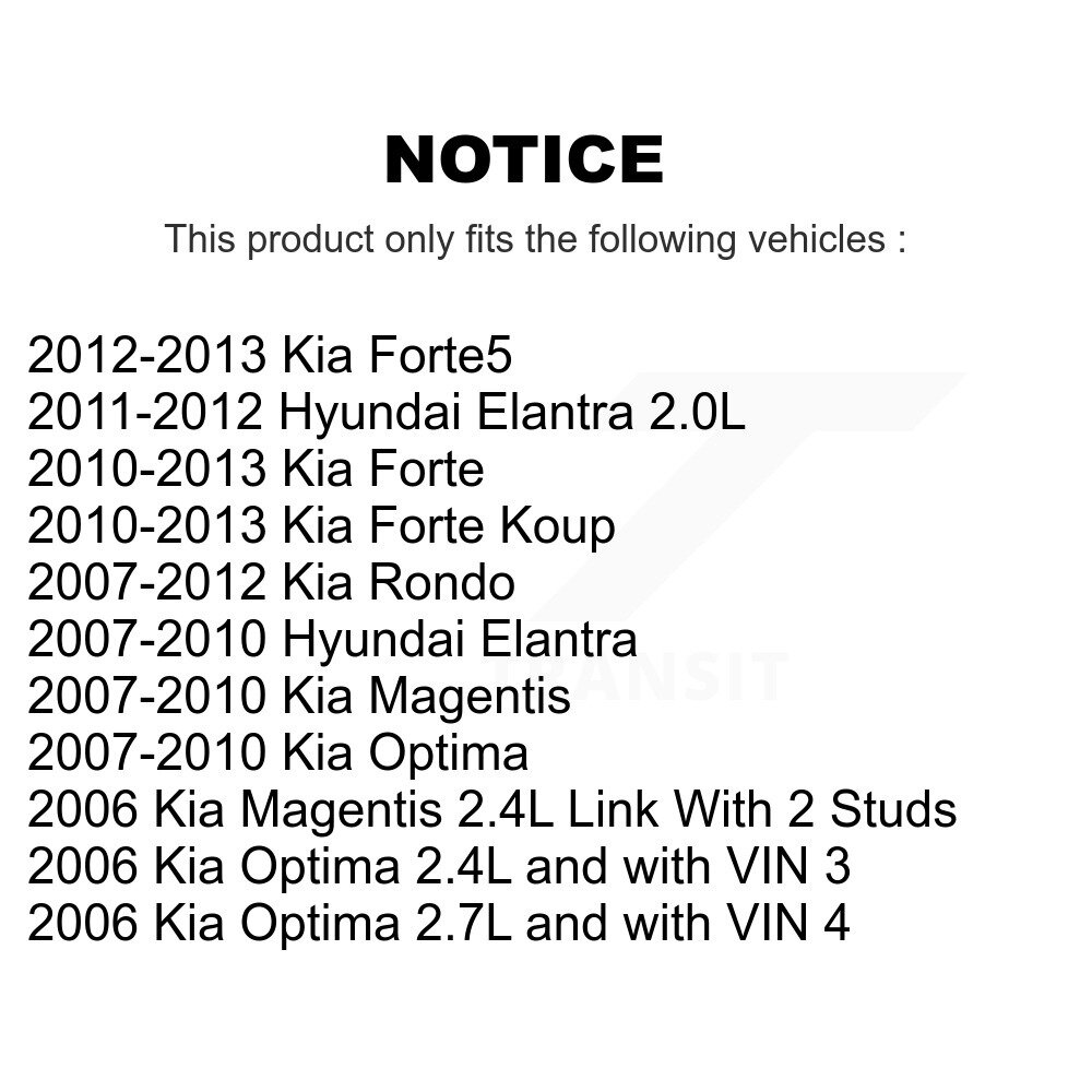 Top Quality - 72-K750032 - Suspension Stabilizer Bar Link Kit