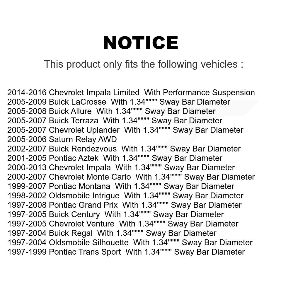 TOR - TOR-K80815 - Suspension Stabilizer Bar Bushing Kit