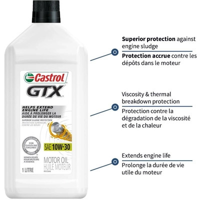 Castrol - 00013-42 - CASTROL Conventional Engine Oil GTX 10W30 , 1L (Pack of 12) - 0001342