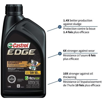 Castrol - 02011-38 - CASTROL Synthetic Engine Oil Edge FTT 5W30 , 1L (Pack of 6) - 0201138