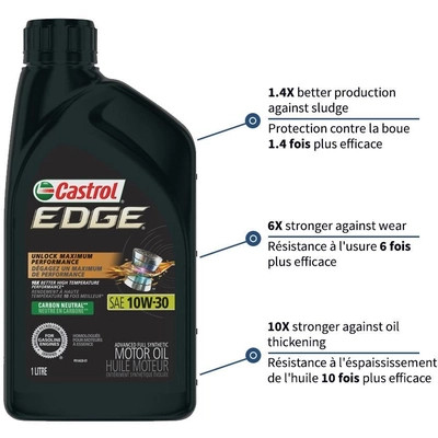 Castrol - 02013-38 - CASTROL Synthetic Engine Oil Edge FTT 10W30 , 1L (Pack of 6) - 0201338