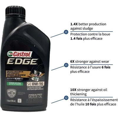 Castrol - 02008-66 - CASTROL - 0200866 - Synthetic Engine Oil Edge FTT 0W16 , 946ML