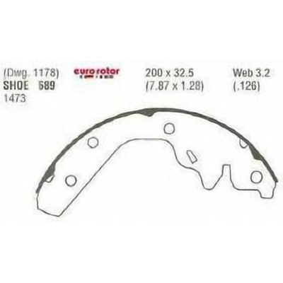Rear New Brake Shoes by EUROROTOR - 689