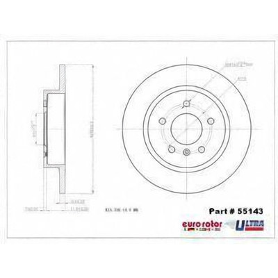 Rear Premium Rotor by EUROROTOR - 55143