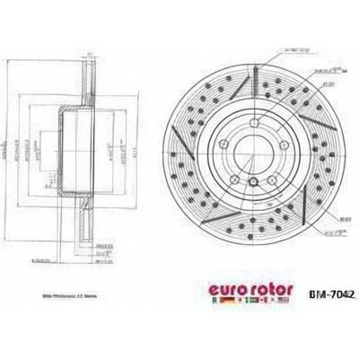 Rear Disc Brake Rotor by EUROROTOR - BM7042