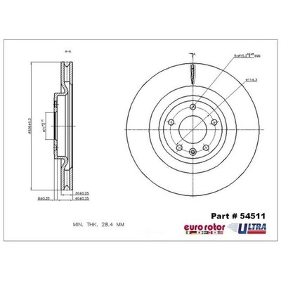 EUROROTOR - 54511 - Front Premium Rotor by EUROROTOR - 54511