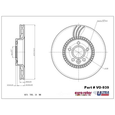 EUROROTOR - VO939 - Front Disc Brake Rotor by EUROROTOR - VO939