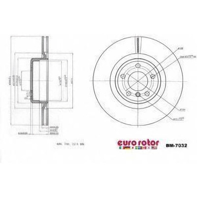 EUROROTOR - BM7032 - Rear Disc Brake Rotor by EUROROTOR - BM7032