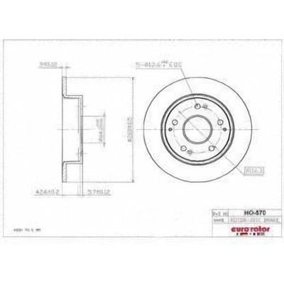 EUROROTOR - HO570 - Rear Disc Brake Rotor by EUROROTOR - HO570