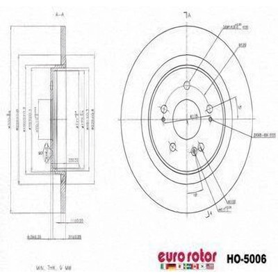 EUROROTOR - HO5006 - EUROROTOR - HO5006 - Rear Premium Rotor