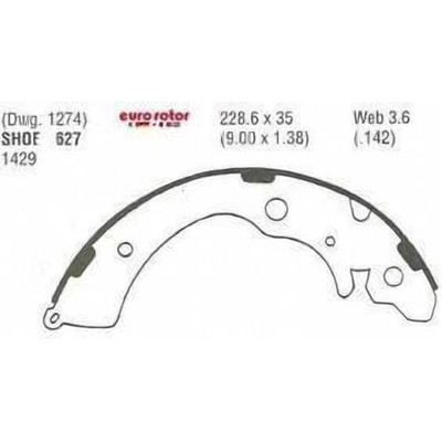 EUROROTOR - 627 - EUROROTOR - 627 - Rear New Brake Shoes