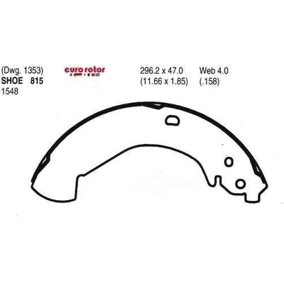 EUROROTOR - 815 - EUROROTOR - 815 - Rear New Brake Shoes
