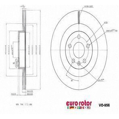 EUROROTOR - VO956 - Rear Premium Rotor by EUROROTOR - VO956