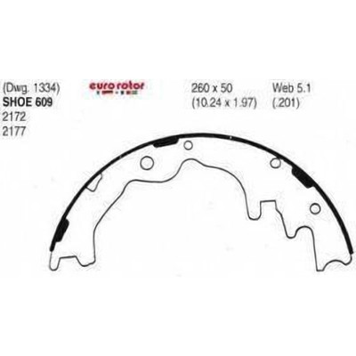 EUROROTOR - 609 - Rear New Brake Shoes by EUROROTOR - 609