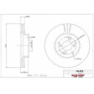 EUROROTOR - HO575 - Front Disc Brake Rotor by EUROROTOR - HO575