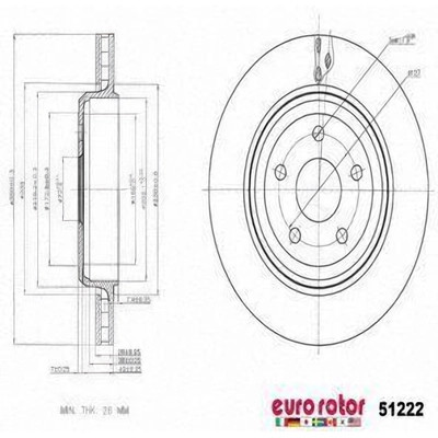 EUROROTOR - 51222 - Rear Disc Brake Rotor by EUROROTOR - 51222