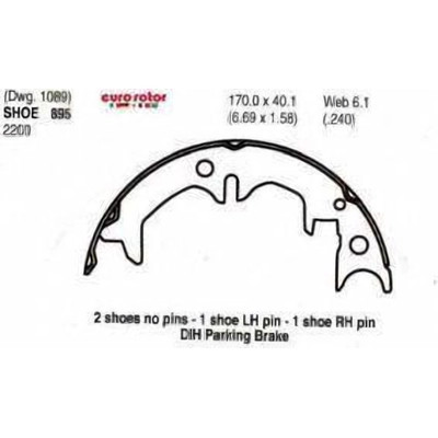 Rear Parking Brake Shoes by EUROROTOR - 895