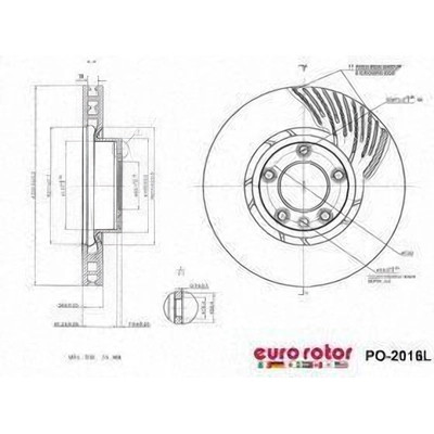 EUROROTOR - PO2016L - Front Premium Rotor by EUROROTOR - PO2016L