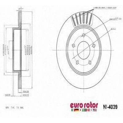 EUROROTOR - NI4039 - Rear Premium Rotor