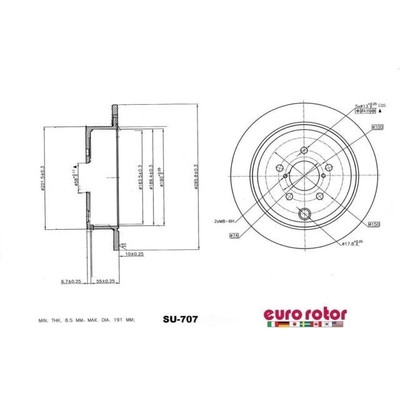 EUROROTOR - SU707 - Rear Disc Brake Rotor by EUROROTOR - SU707