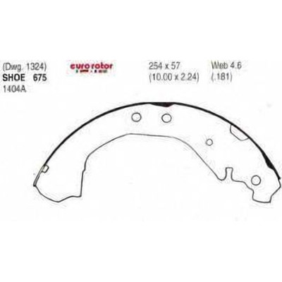 Rear New Brake Shoes by EUROROTOR - 675