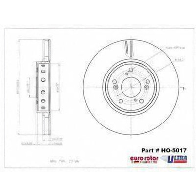 Front Premium Rotor by EUROROTOR - HO5017