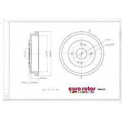 EUROROTOR - HOD25 - Rear Brake Drum by EUROROTOR - HOD25