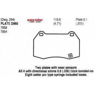 Front Ceramic Pads by EUROROTOR - ID960H
