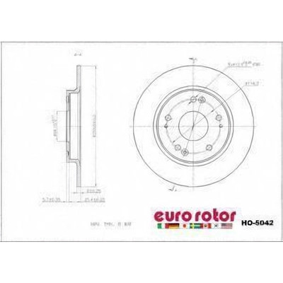 Rear Disc Brake Rotor by EUROROTOR - HO5042