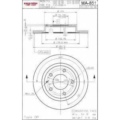 EUROROTOR - MA851 - Rear Disc Brake Rotor by EUROROTOR - MA851