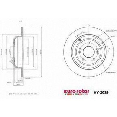 EUROROTOR - HY3029 - Rear Premium Rotor by EUROROTOR - HY3029