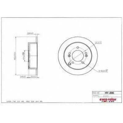 EUROROTOR - HY396 - Rear Disc Brake Rotor by EUROROTOR - HY396