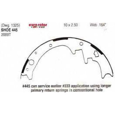 Rear New Brake Shoes by EUROROTOR - 445R