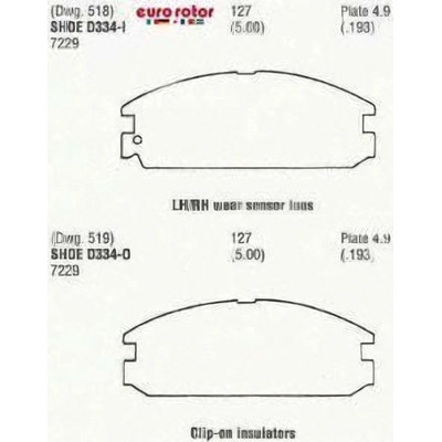 Front Semi Metallic Pads by EUROROTOR - F1D334