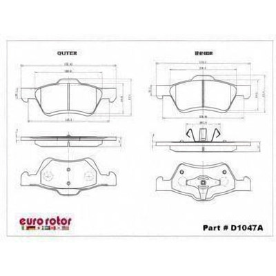 Front Ceramic Pads by EUROROTOR - ID1047A