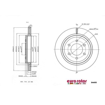 EUROROTOR - 54455 - Rear Premium Rotor by EUROROTOR - 54455