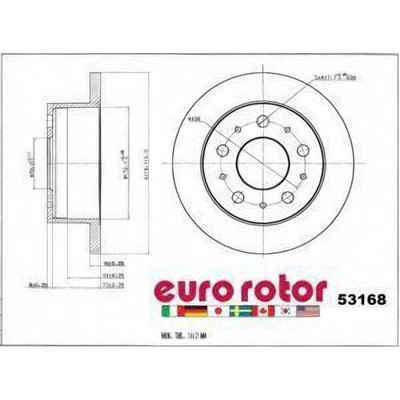EUROROTOR - 53168 - Rear Disc Brake Rotor by EUROROTOR - 53168