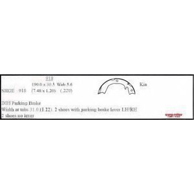 EUROROTOR - 918 - Rear Parking Brake Shoe