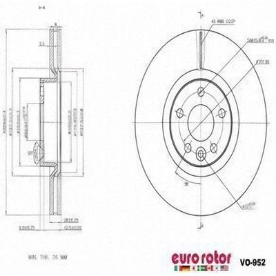 Front Disc Brake Rotor by EUROROTOR - VO952