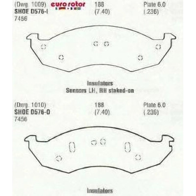Front Semi Metallic Pads by EUROROTOR - F1D576