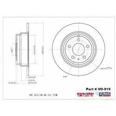 Rear Premium Rotor by EUROROTOR - VO919