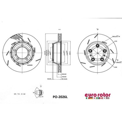 EUROROTOR - PO2026L - Rear Premium Rotor by EUROROTOR - PO2026L